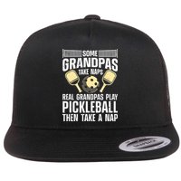 Funny Pickleball Design For Grandpa Pickleball Player Flatbill Hat