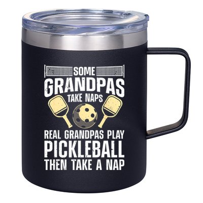 Funny Pickleball Design For Grandpa Pickleball Player 12oz Stainless Steel Coffee Mug