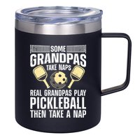 Funny Pickleball Design For Grandpa Pickleball Player 12oz Stainless Steel Coffee Mug