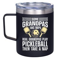 Funny Pickleball Design For Grandpa Pickleball Player 12oz Stainless Steel Coffee Mug