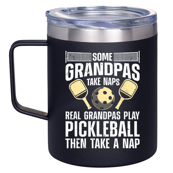 Funny Pickleball Design For Grandpa Pickleball Player 12oz Stainless Steel Coffee Mug