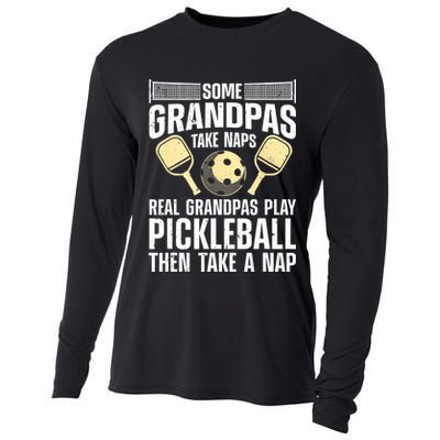 Funny Pickleball Design For Grandpa Pickleball Player Cooling Performance Long Sleeve Crew