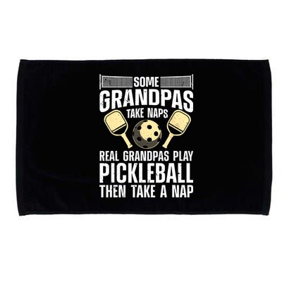 Funny Pickleball Design For Grandpa Pickleball Player Microfiber Hand Towel