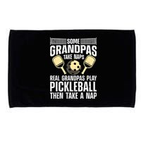 Funny Pickleball Design For Grandpa Pickleball Player Microfiber Hand Towel