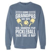Funny Pickleball Design For Grandpa Pickleball Player Garment-Dyed Sweatshirt