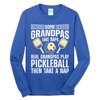 Funny Pickleball Design For Grandpa Pickleball Player Tall Long Sleeve T-Shirt