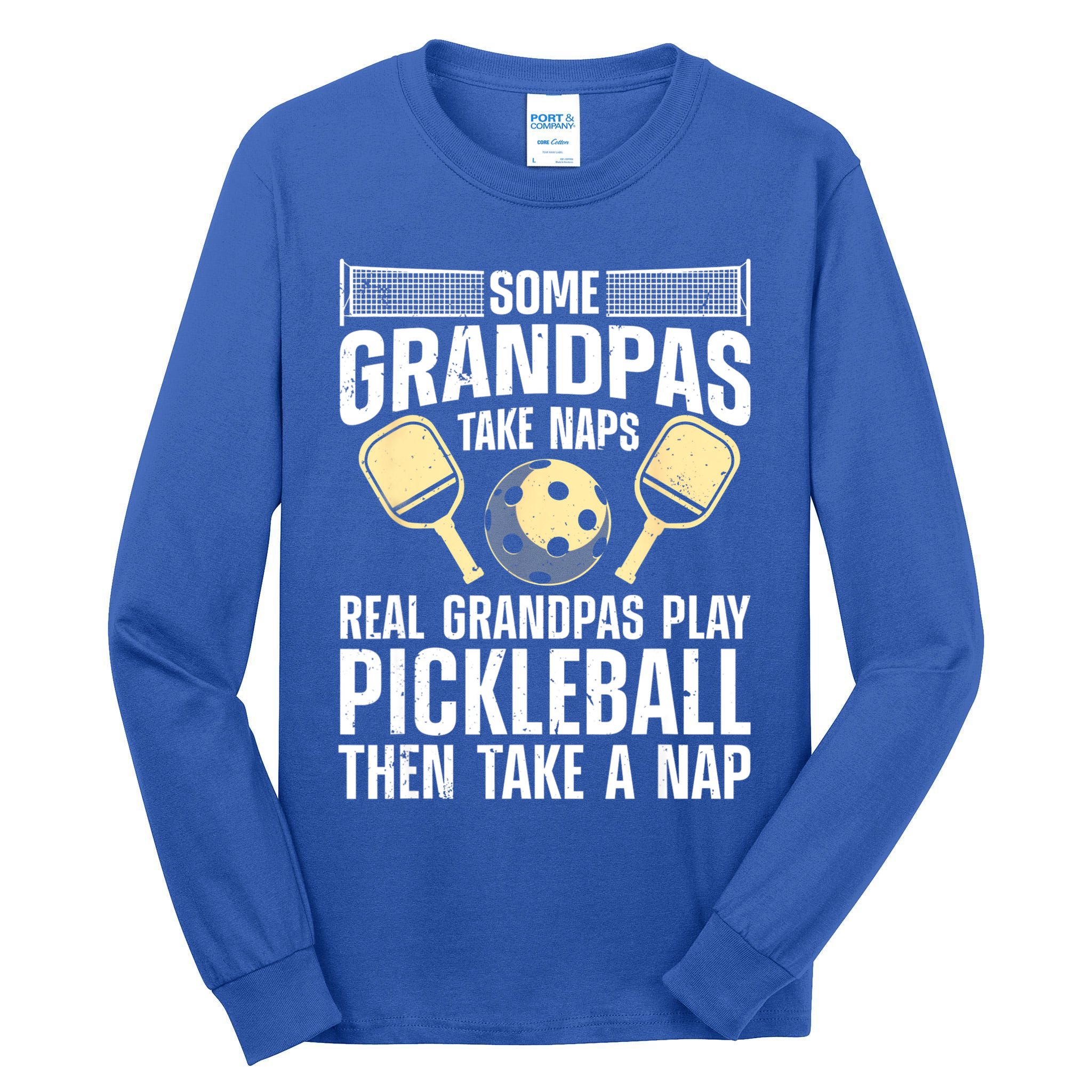 Funny Pickleball Design For Grandpa Pickleball Player Tall Long Sleeve T-Shirt