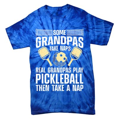 Funny Pickleball Design For Grandpa Pickleball Player Tie-Dye T-Shirt