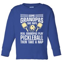 Funny Pickleball Design For Grandpa Pickleball Player Toddler Long Sleeve Shirt