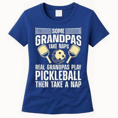 Funny Pickleball Design For Grandpa Pickleball Player Womens T-Shirt