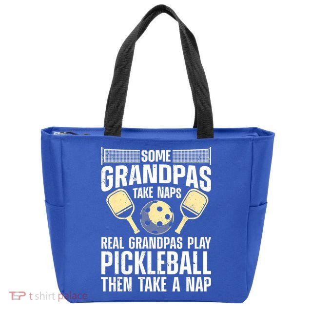 Funny Pickleball Design For Grandpa Pickleball Player Zip Tote Bag