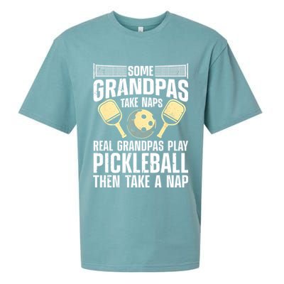 Funny Pickleball Design For Grandpa Pickleball Player Sueded Cloud Jersey T-Shirt