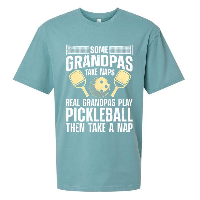 Funny Pickleball Design For Grandpa Pickleball Player Sueded Cloud Jersey T-Shirt
