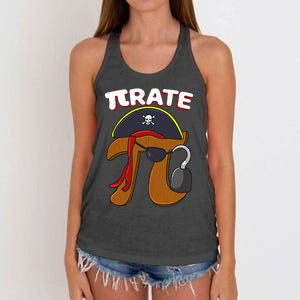 Funny Pi Day Pirate Pi Symbol Graphic Art Math Lover Gift Women's Knotted Racerback Tank