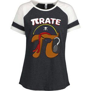 Funny Pi Day Pirate Pi Symbol Graphic Art Math Lover Gift Enza Ladies Jersey Colorblock Tee