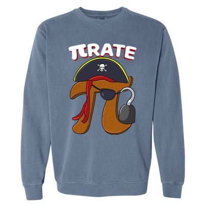 Funny Pi Day Pirate Pi Symbol Graphic Art Math Lover Gift Garment-Dyed Sweatshirt