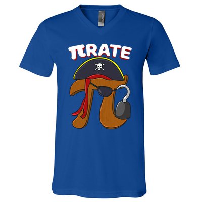 Funny Pi Day Pirate Pi Symbol Graphic Art Math Lover Gift V-Neck T-Shirt