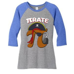 Funny Pi Day Pirate Pi Symbol Graphic Art Math Lover Gift Women's Tri-Blend 3/4-Sleeve Raglan Shirt