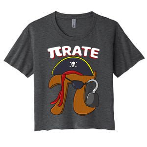 Funny Pi Day Pirate Pi Symbol Graphic Art Math Lover Gift Women's Crop Top Tee