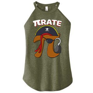 Funny Pi Day Pirate Pi Symbol Graphic Art Math Lover Gift Women's Perfect Tri Rocker Tank