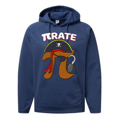 Funny Pi Day Pirate Pi Symbol Graphic Art Math Lover Gift Performance Fleece Hoodie