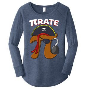 Funny Pi Day Pirate Pi Symbol Graphic Art Math Lover Gift Women's Perfect Tri Tunic Long Sleeve Shirt