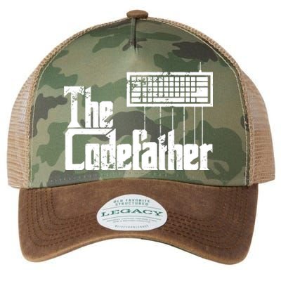 Funny Programmer Dad Gift The Codefather Vintage Coder Legacy Tie Dye Trucker Hat