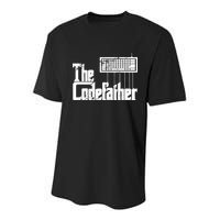 Funny Programmer Dad Gift The Codefather Vintage Coder Youth Performance Sprint T-Shirt