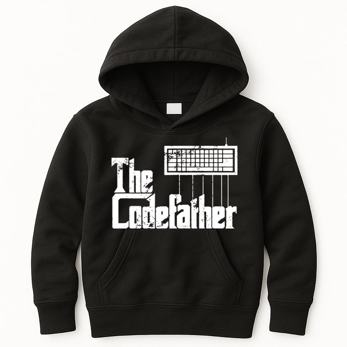 Funny Programmer Dad Gift The Codefather Vintage Coder Kids Hoodie