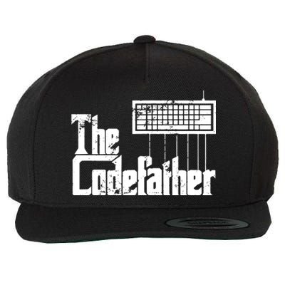 Funny Programmer Dad Gift The Codefather Vintage Coder Wool Snapback Cap