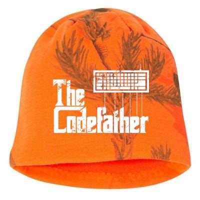 Funny Programmer Dad Gift The Codefather Vintage Coder Kati - Camo Knit Beanie