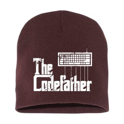 Funny Programmer Dad Gift The Codefather Vintage Coder Short Acrylic Beanie