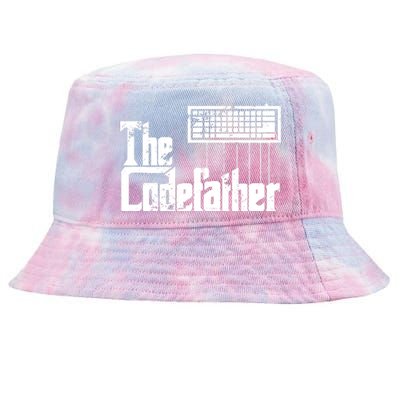 Funny Programmer Dad Gift The Codefather Vintage Coder Tie-Dyed Bucket Hat