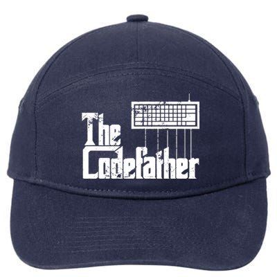 Funny Programmer Dad Gift The Codefather Vintage Coder 7-Panel Snapback Hat