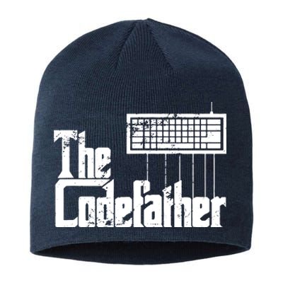 Funny Programmer Dad Gift The Codefather Vintage Coder Sustainable Beanie