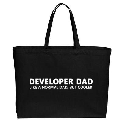 Funny Programmer Dad Software Developer Dad Cotton Canvas Jumbo Tote