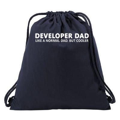 Funny Programmer Dad Software Developer Dad Drawstring Bag