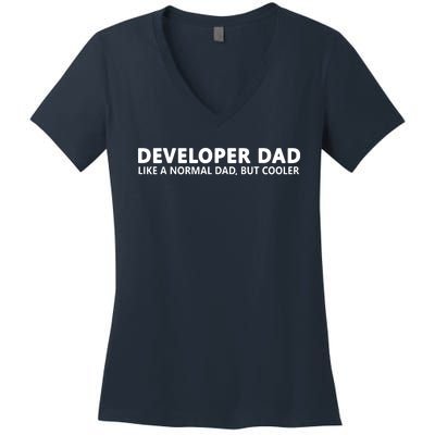 Funny Programmer Dad Software Developer Dad Women's V-Neck T-Shirt