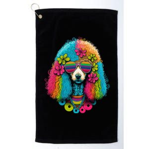 Funny Poodle Dog Miniature Poodle Toy Poodle Hippie Platinum Collection Golf Towel