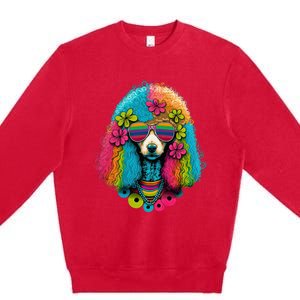 Funny Poodle Dog Miniature Poodle Toy Poodle Hippie Premium Crewneck Sweatshirt