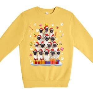 Funny Pug Dog Ugly Sweater Christmas Tree Xmas Gift Premium Crewneck Sweatshirt