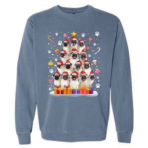 Funny Pug Dog Ugly Sweater Christmas Tree Xmas Gift Garment-Dyed Sweatshirt