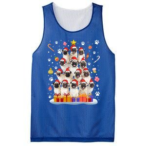 Funny Pug Dog Ugly Sweater Christmas Tree Xmas Gift Mesh Reversible Basketball Jersey Tank