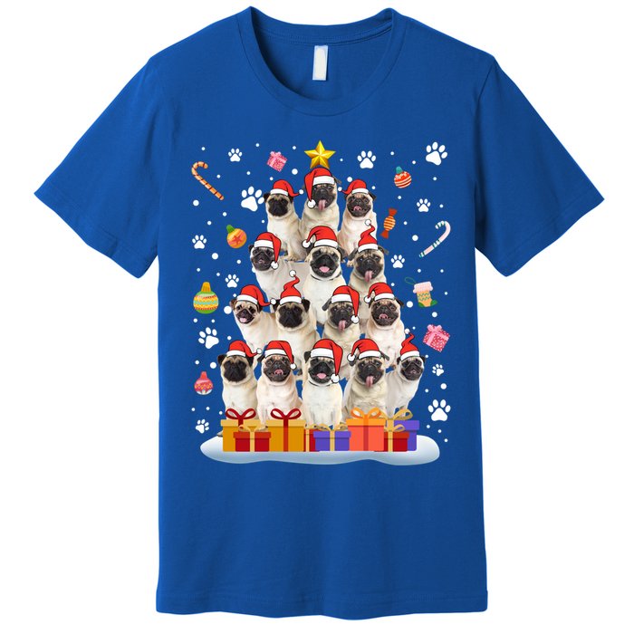 Funny Pug Dog Ugly Sweater Christmas Tree Xmas Gift Premium T-Shirt