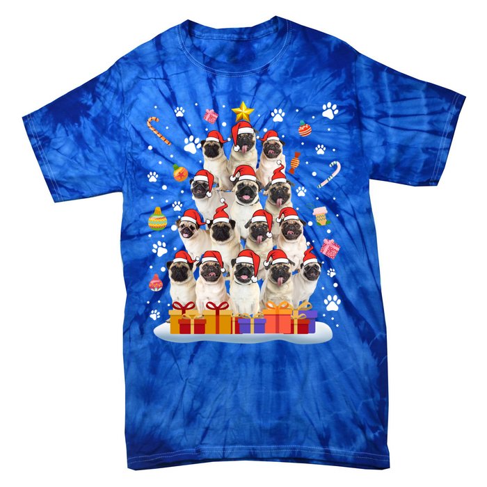 Funny Pug Dog Ugly Sweater Christmas Tree Xmas Gift Tie-Dye T-Shirt