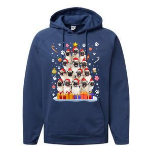 Funny Pug Dog Ugly Sweater Christmas Tree Xmas Gift Performance Fleece Hoodie