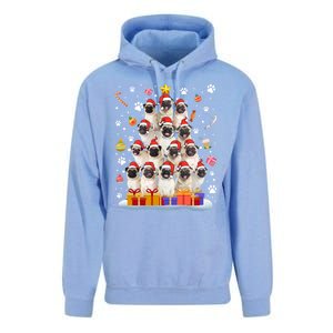 Funny Pug Dog Ugly Sweater Christmas Tree Xmas Gift Unisex Surf Hoodie