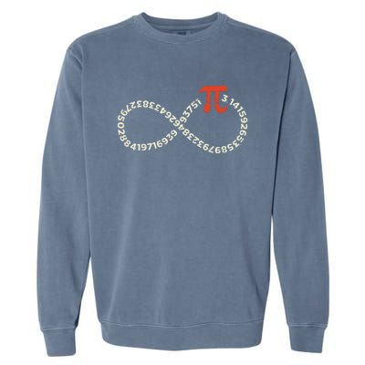 Funny Pi Day Infinity Symbol Math Geek Infinite Sign Garment-Dyed Sweatshirt