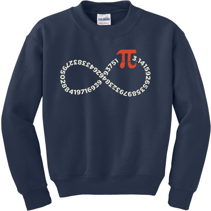 Funny Pi Day Infinity Symbol Math Geek Infinite Sign Kids Sweatshirt