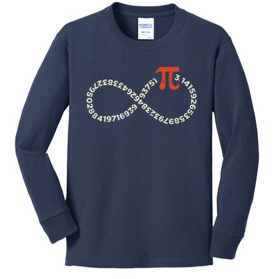 Funny Pi Day Infinity Symbol Math Geek Infinite Sign Kids Long Sleeve Shirt